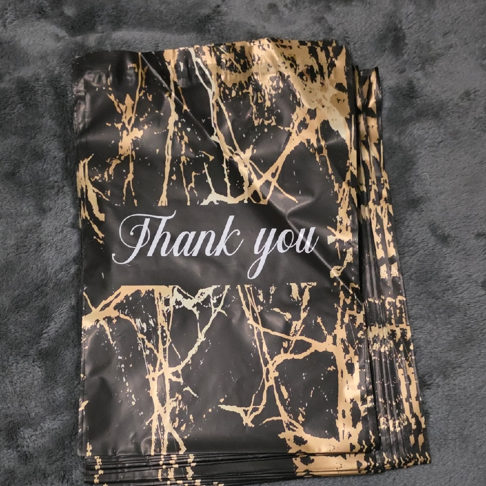 20 Black and Gold Thank You Polys 10x12